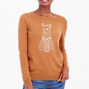 J Crew pullover crew Llama Alpaca brown sweater winter Small S